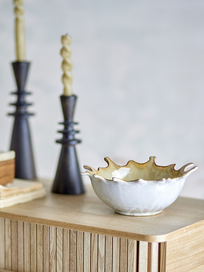 Alcott Bol décoratif 900 ml, blanc et jaune