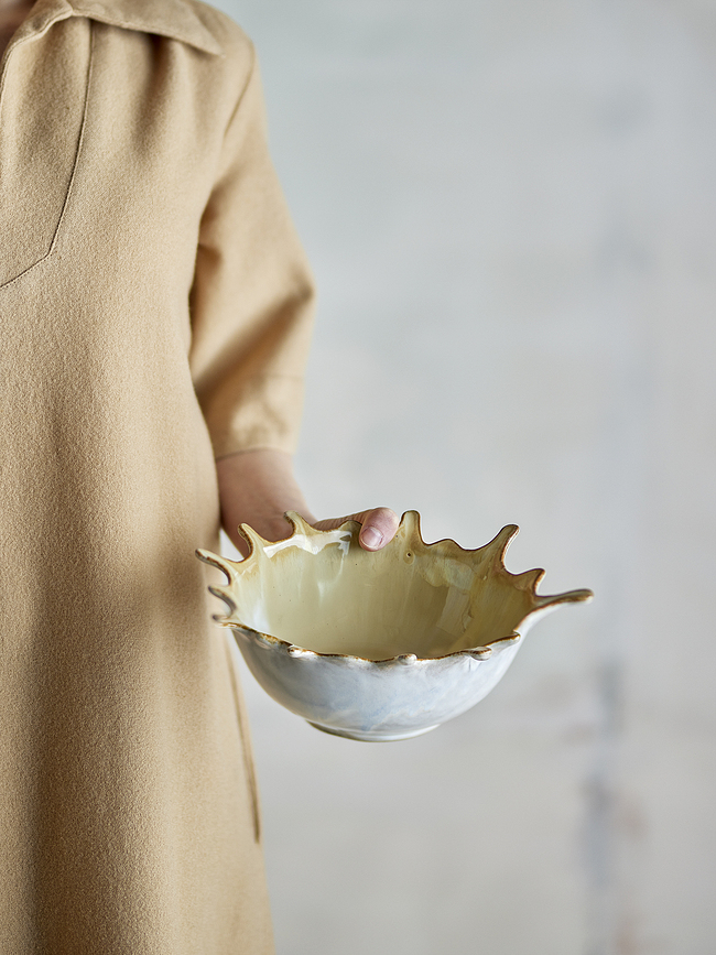 Alcott Διακοσμητικό Μπολ, 900 ml, λευκό-κίτρινο