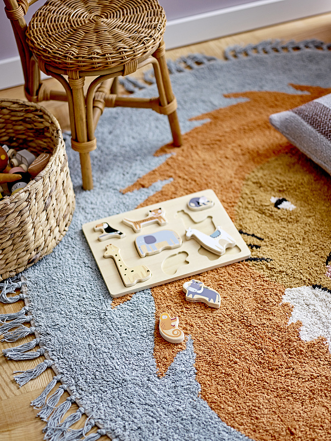 Alfombra infantil Leroy, con diseño de león, 130 cm