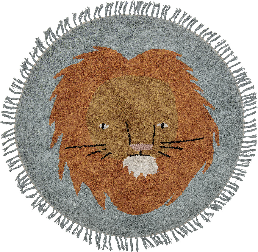Alfombra infantil Leroy, con diseño de león, 130 cm