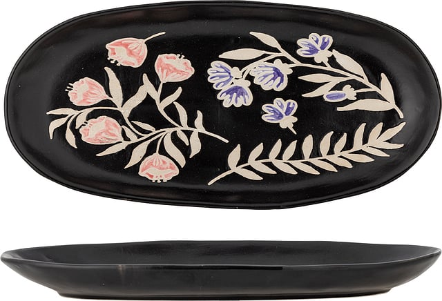 Amberly Servierplatte oval, schwarz - Bloomingville 82072567