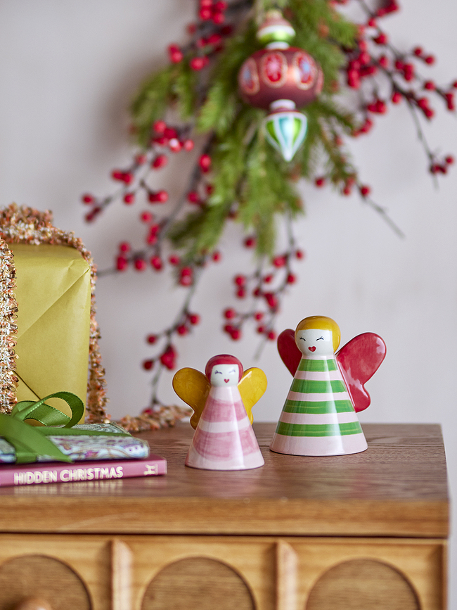 Figuras de Ángeles Caramella II, decoración navideña, multicolores, Pack de 2 unidades