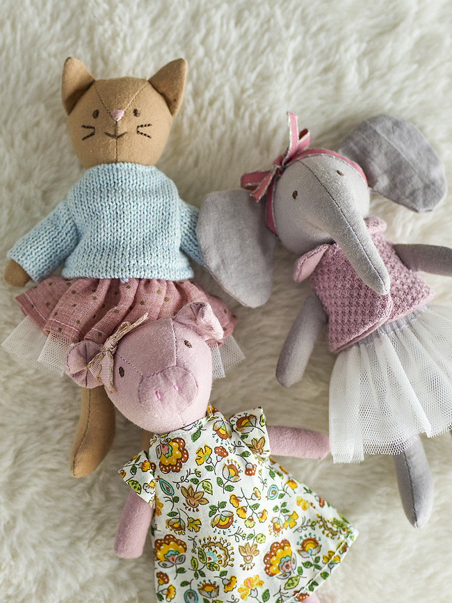 Animal friends Plišasti prijatelji, ovčka, zajček in žabica, 3 kosi