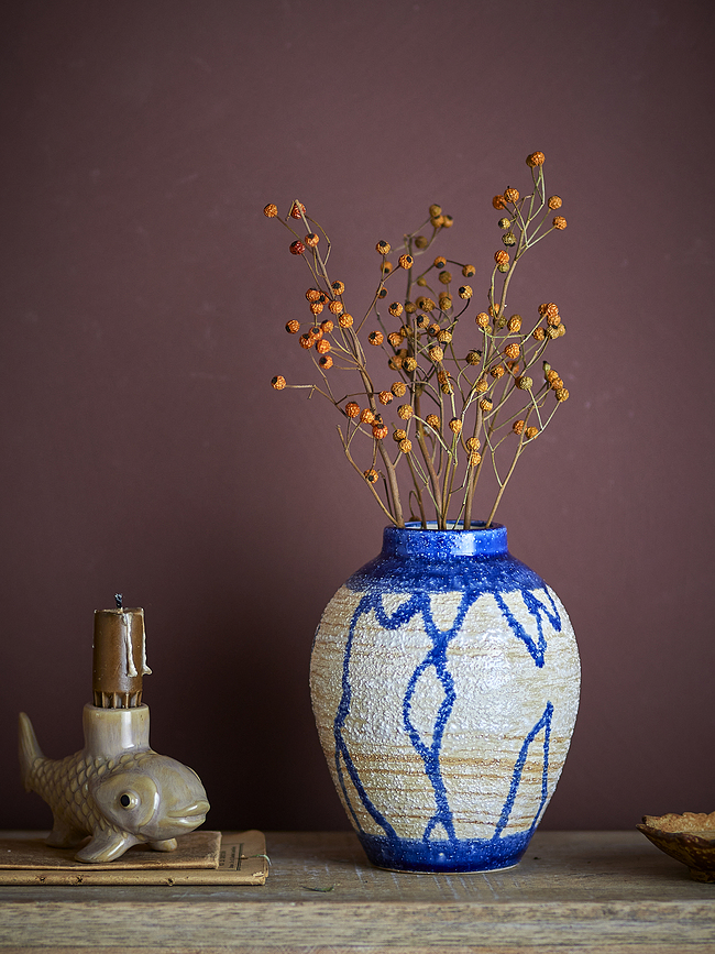 Avon Vase 16 cm, bleu-beige