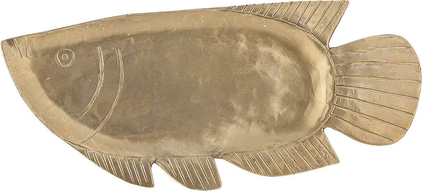 Bandeja decorativa de metal Fabius, 35,5 cm, dorada