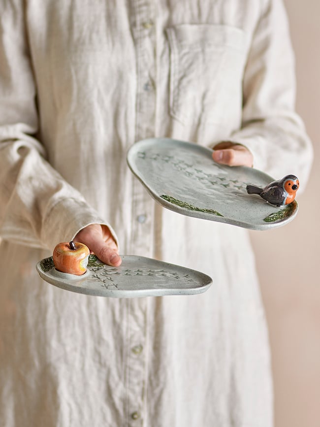 Bandejas decorativas Bleak, grises, 2 unidades