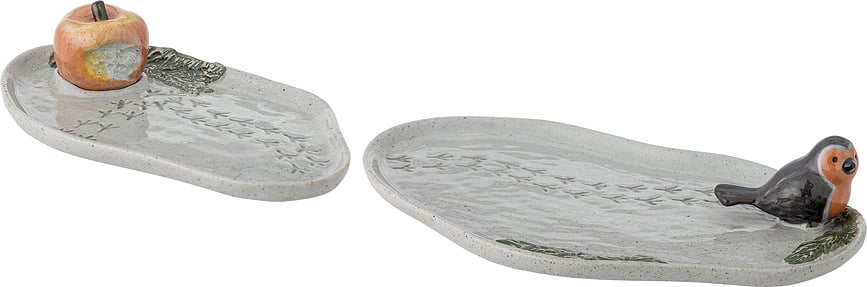 Bandejas decorativas Bleak, grises, 2 unidades