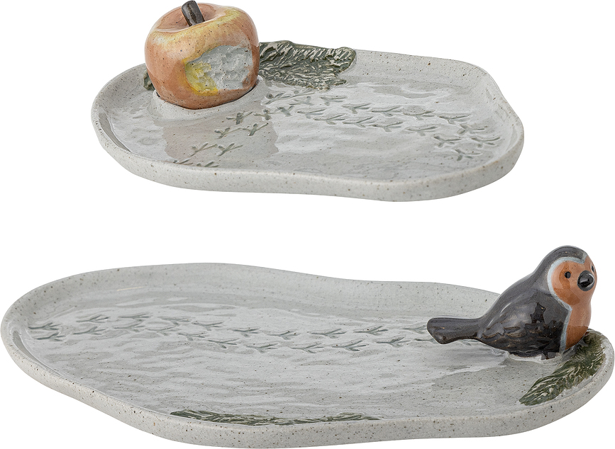 Bandejas decorativas Bleak, grises, 2 unidades