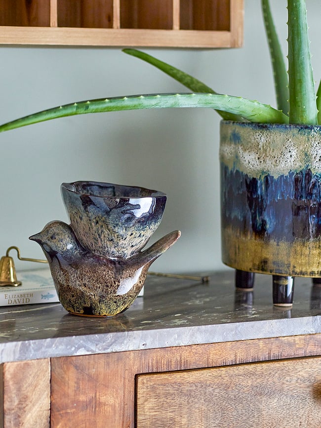 Bandejita decorativa Phil, con forma de pájaro