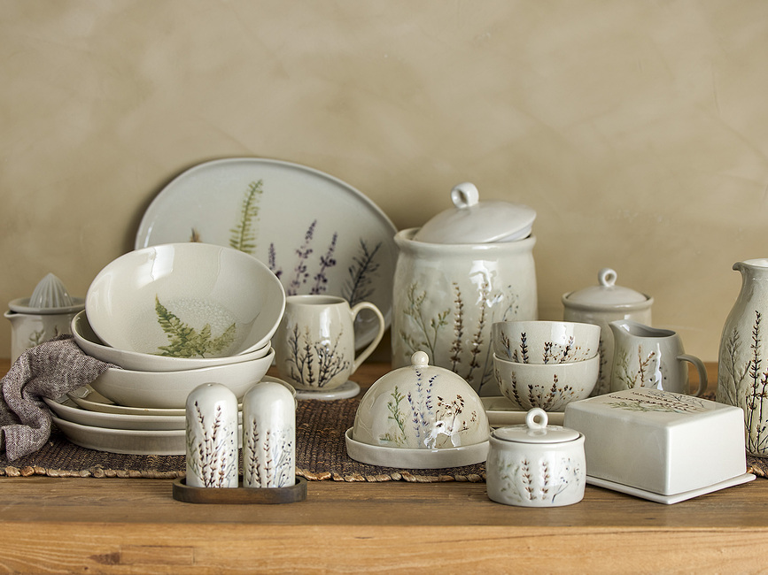 Bea Set Salière et Poivrière avec support, Set 3 pièces