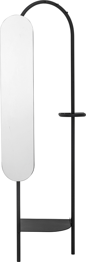 Belen Porte-Manteau sur Pied avec miroir, 185 cm, noir