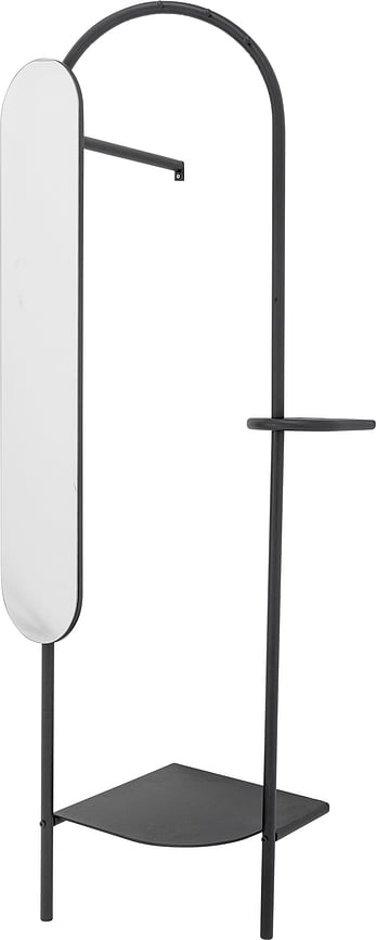 Belen Vješalica stojeća crna s ogledalom 185 cm