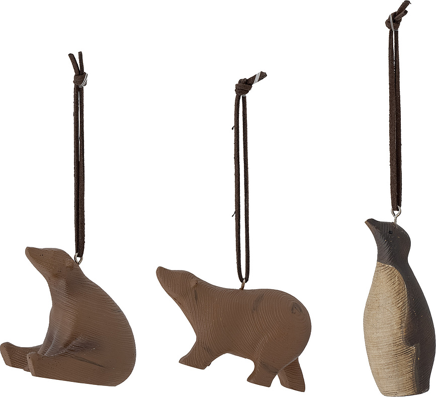 Berg Décorations de Noël animaux, Lot de 3