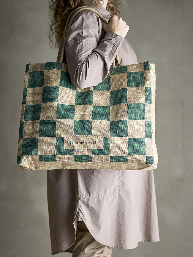 Bergamo Τσάντα Αγορών, μαύρη, γιούτινη