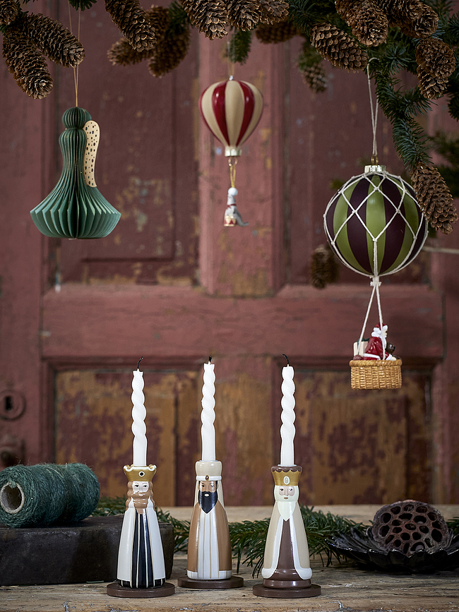 Betiel Porte-Bougies de Noël, beiges, Lot de 3