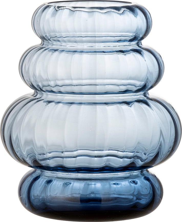 Bing Vase 21,5 cm blau aus Glas