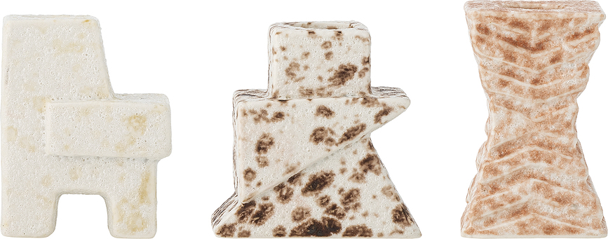 Blanchard Svečniki za klasične sveče, bež-roza, 3 kosi