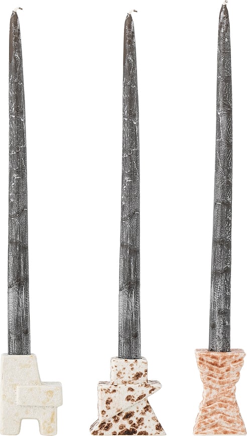 Blanchard Svijećnjaci za klasične svijeće bež-ružičasti 3 kom.