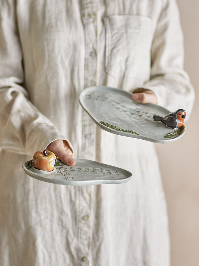 Bleak Plateaux Décoratifs, gris, Lot de 2