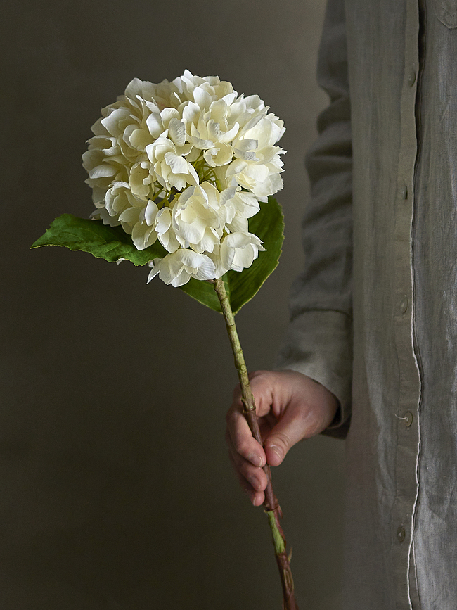 Bloomingville Fleur Artificielle Hortensia, 49 cm, blanche