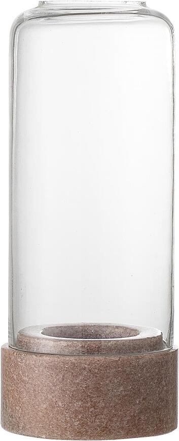 Bloomingville Lanterne avec base en calcaire, 19 cm