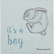 Bloomingville Mini It's A Boy Paper napkins with a rabbit 20 pcs