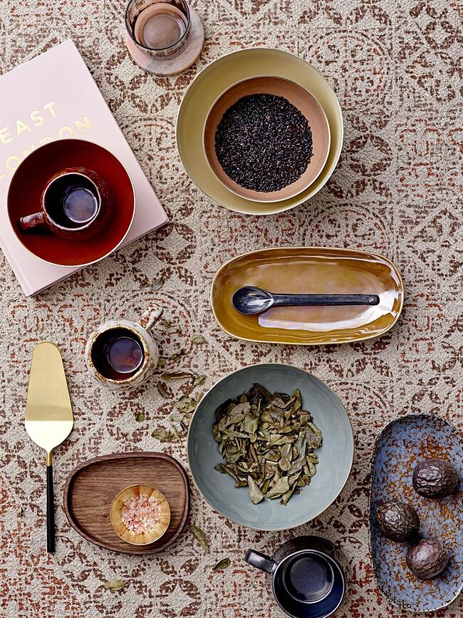 Bloomingville Μπολ, 900 ml, πορτοκαλί, χρυσό αλουμίνιο