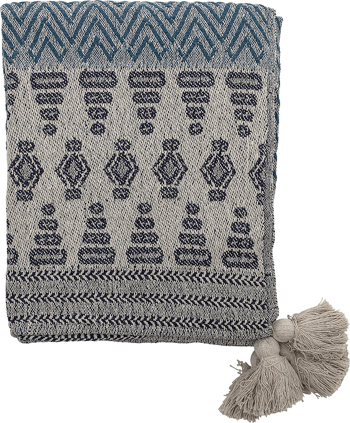 Bloomingville Odeja, 130x160 cm, modro-siva