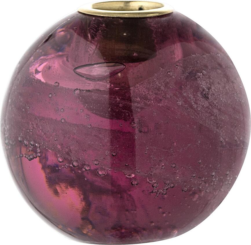 Bloomingville Porte-bougie pour bougie droite, en verre, forme de boule