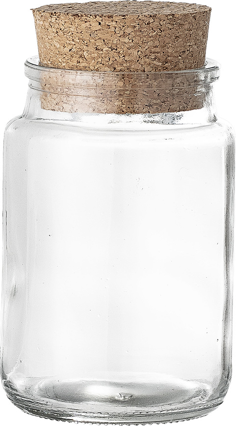 Bloomingville Posoda s plutovinastim pokrovom, 180 ml, steklena