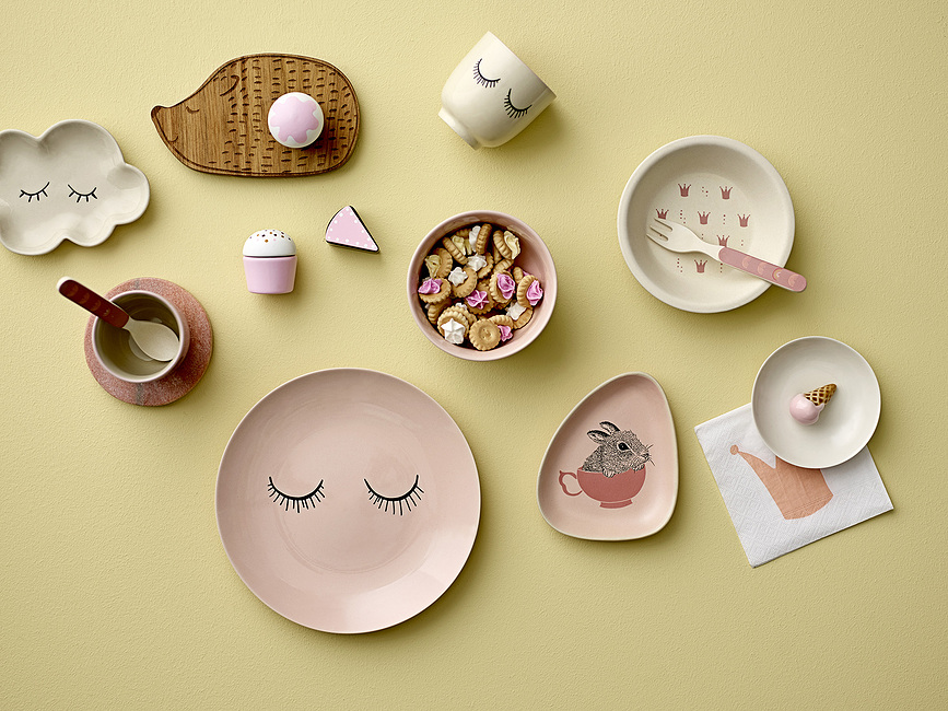 Bloomingville Set de Thé en bois, beige, Set 8 pièces