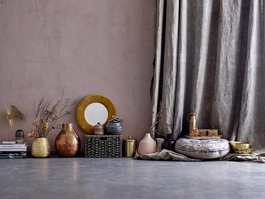 Bloomingville Skleda, 900 ml, oranžna, zlati aluminij