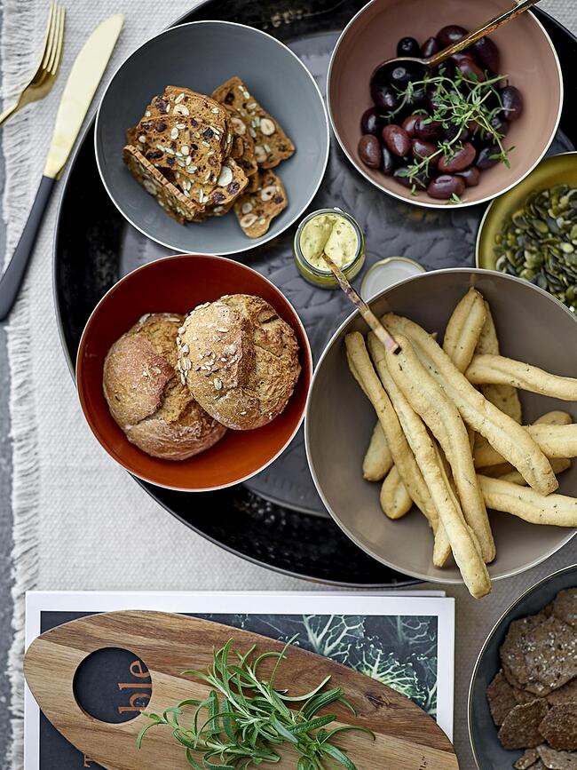 Bloomingville Skleda, 900 ml, oranžna, zlati aluminij