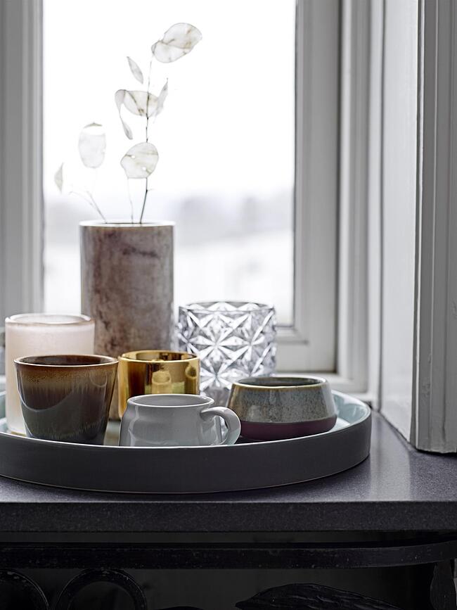 Bloomingville Svijećnjak 9 cm stakleni svijetlosivi