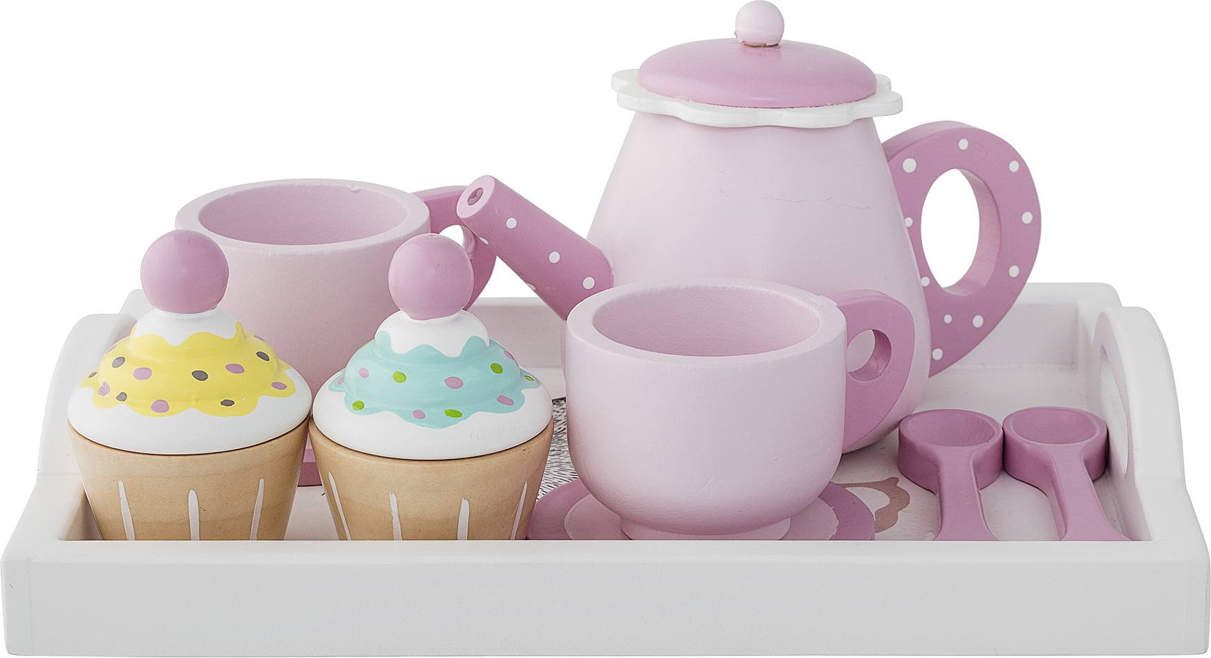 Bloomingville Teeservice rosa aus Holz 8 El.