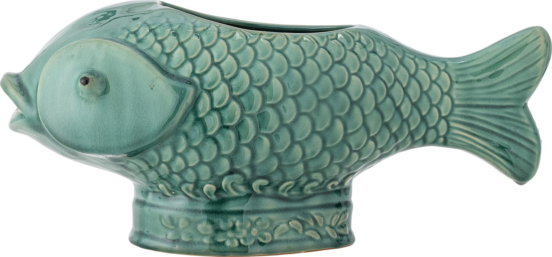 Blumentopf Hiro Fisch 19 cm, grün