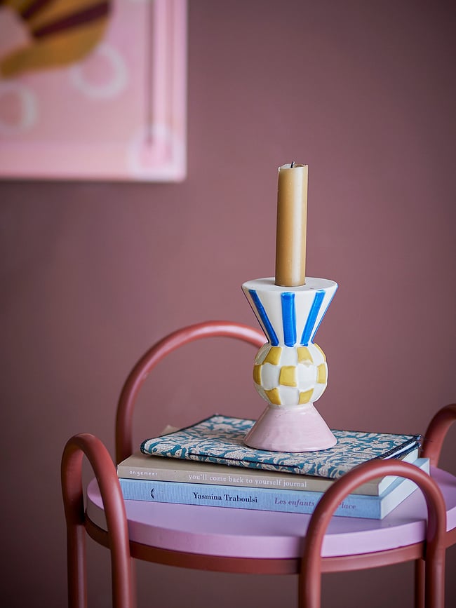 Bob Svijećnjak za klasične svijeće ili lučice ružičasto-plavi