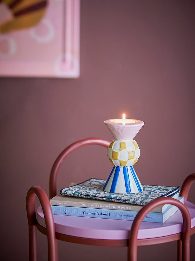 Bob Svijećnjak za klasične svijeće ili lučice ružičasto-plavi