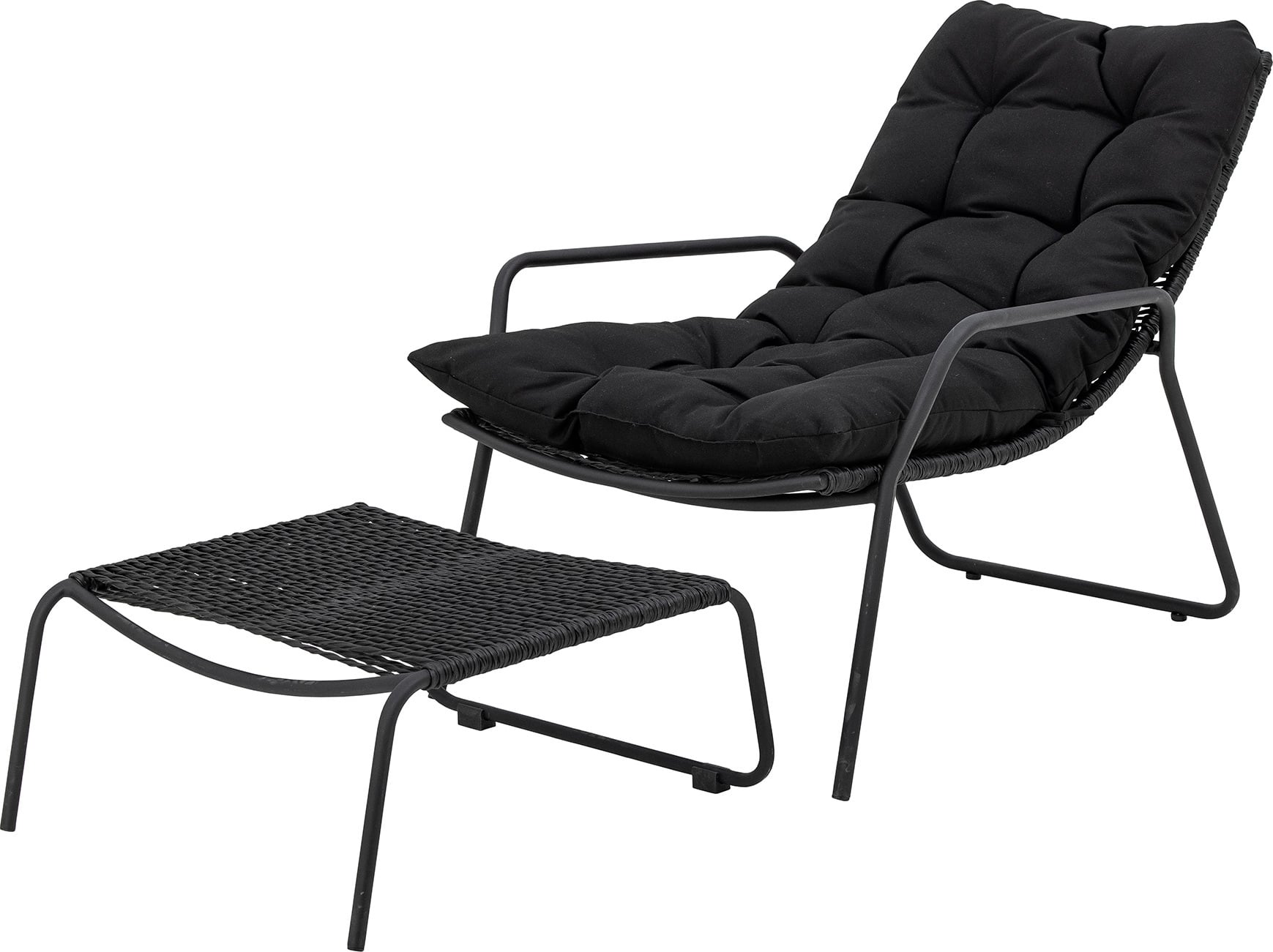 Boel Sessel schwarz mit Fußschemel 2 El.