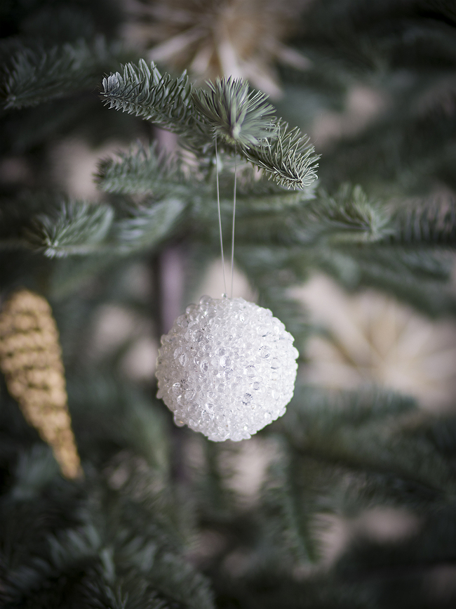 Bola de Navidad Nicolet, 6 cm, blanca
