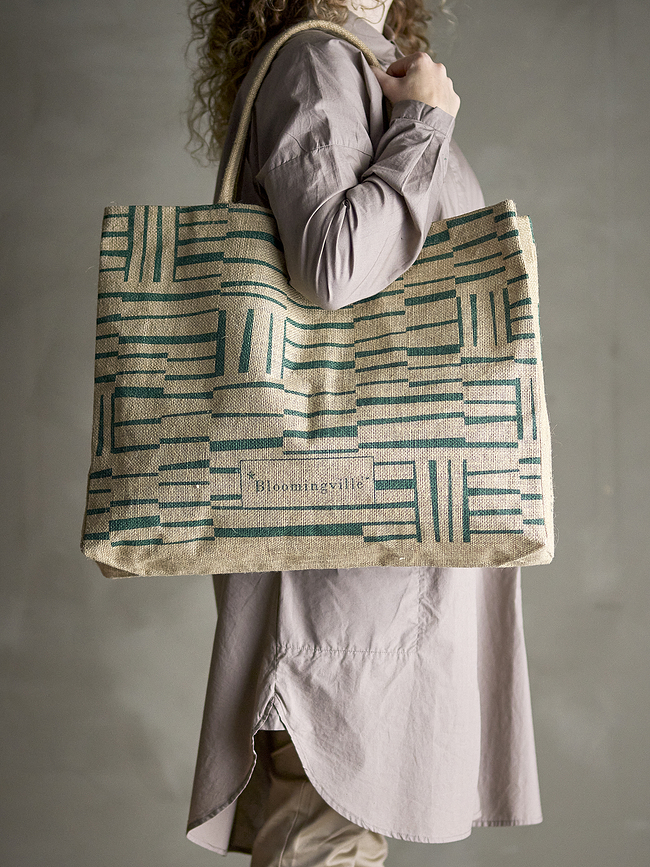 Bolsa de la Compra de yute Bergamo, negra