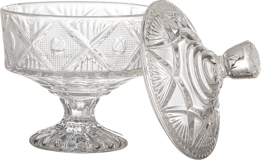 Bote de cristal con pie Ninya, 18 cm