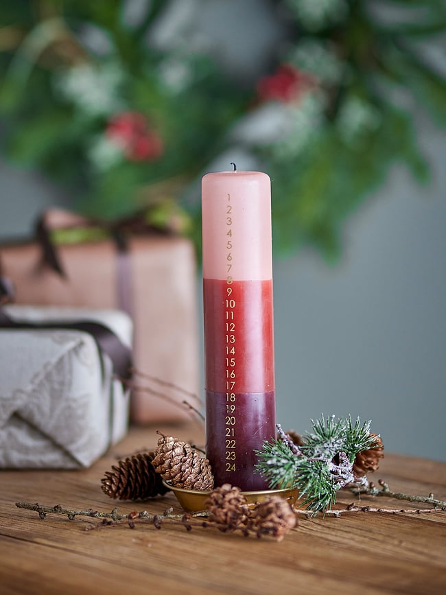 Bougie de l'Avent Dip Dye, verte