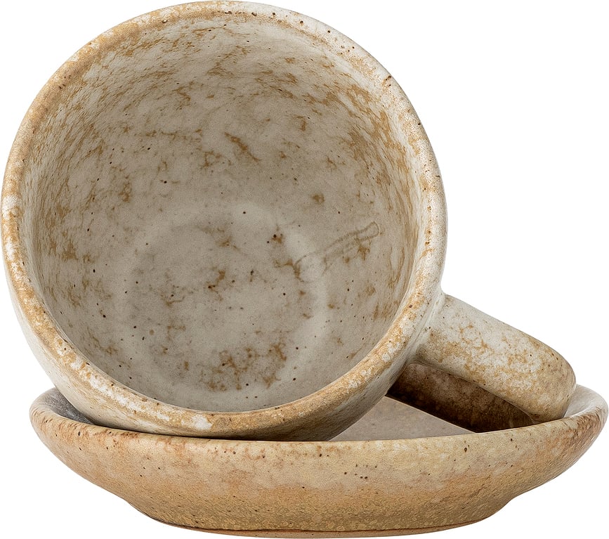 Brenta Κούπες με Πιατάκια, 185 ml, καφέ-μπεζ, 4 τμχ