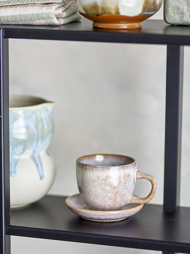 Brenta Κούπες με Πιατάκια, 185 ml, καφέ-μπεζ, 4 τμχ