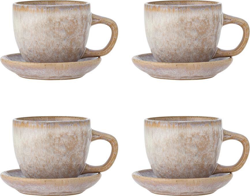 Brenta Šalice s tanjurićima 185 ml ružičaste 4 kom.