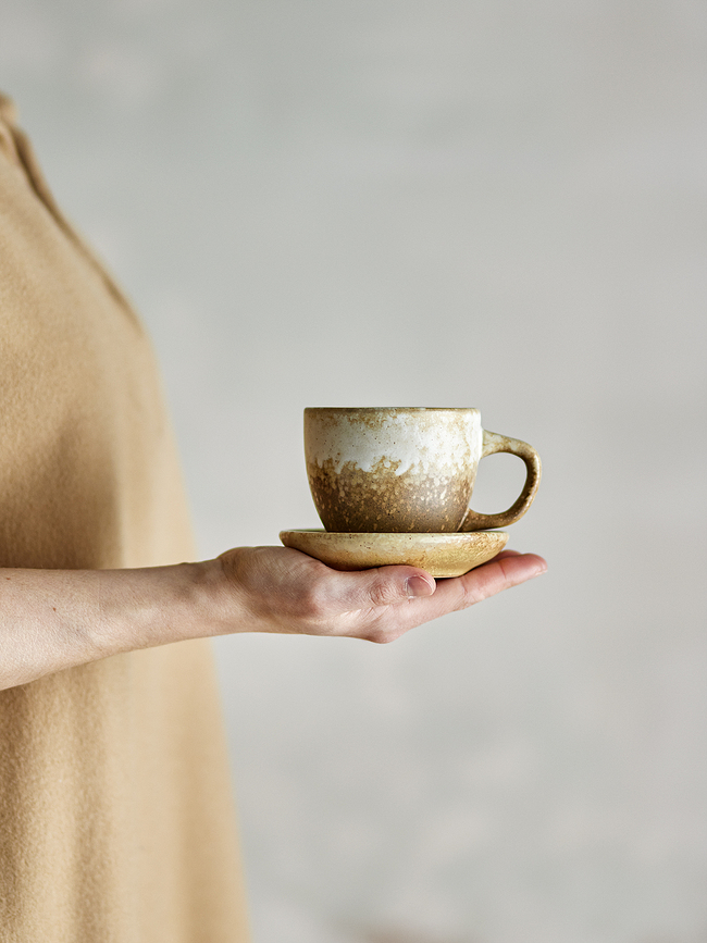 Brenta Skodelice s podstavki, 185 ml, rjavo-bež, 4 kosi