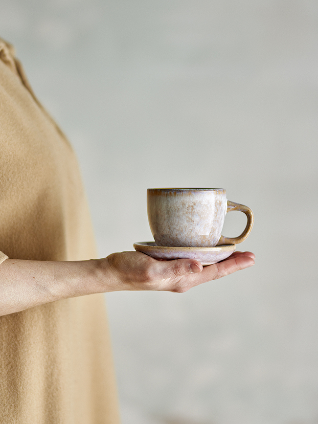 Brenta Skodelice s podstavki, 185 ml, rjavo-bež, 4 kosi