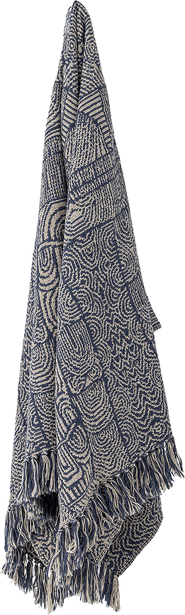 Bresso Κουβέρτα με κρόσσια, 130 x 160 εκ., μπλε