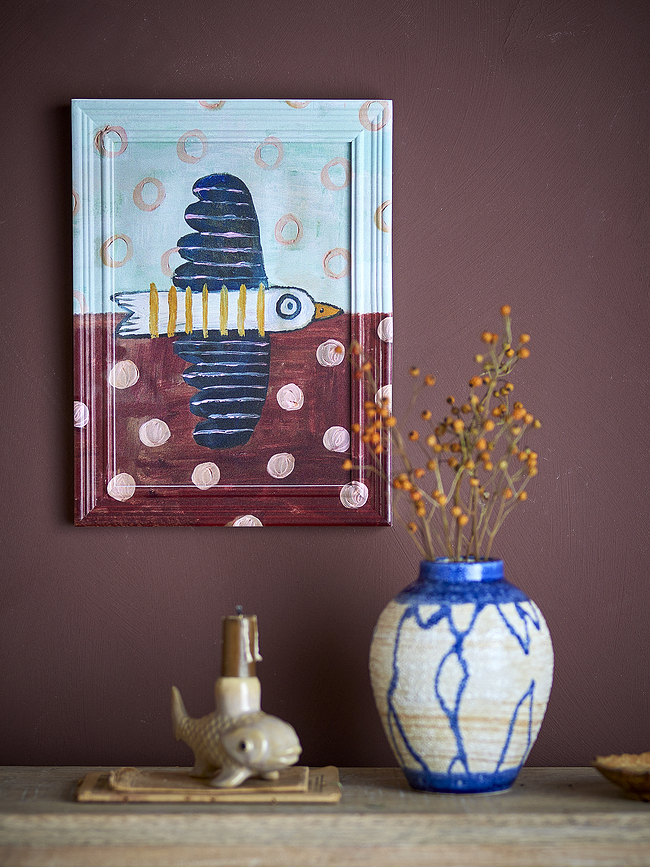 Brett Birdy Slika u okviru 30 cm plavo-crvena